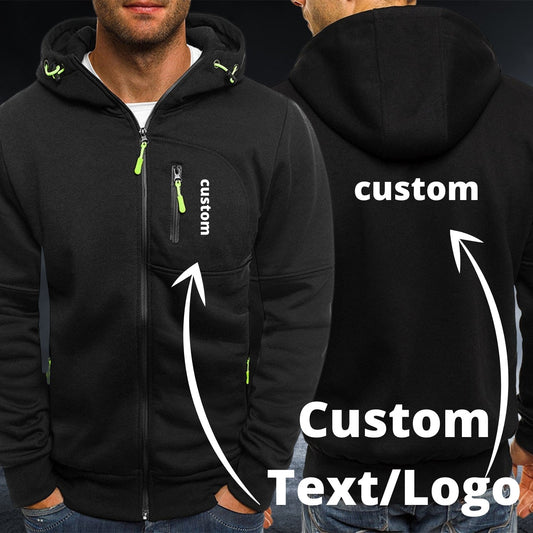 Personalised Custom Text/Logo Black Autumn Hoodie - Top Content | POD Collection | Free Shipping