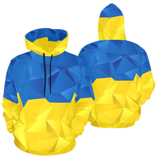 Abstract Ukraine Flag All Over Print Hoodie