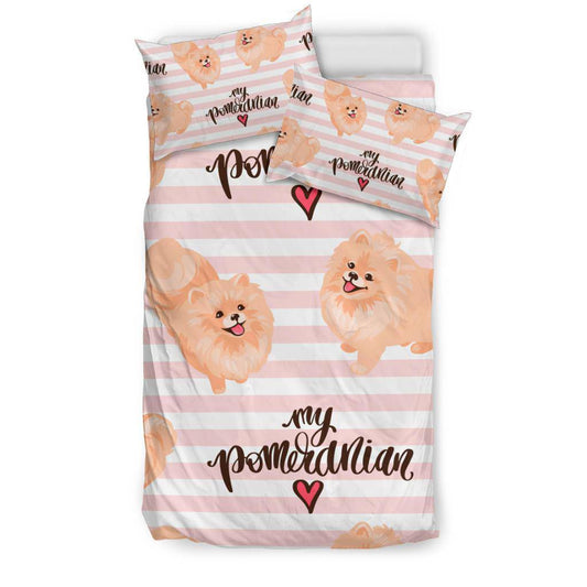 My Pomeranian Spitz Love, Cute Dog Cartoon Bedding Set - Top Content | POD Collection | Free Shipping