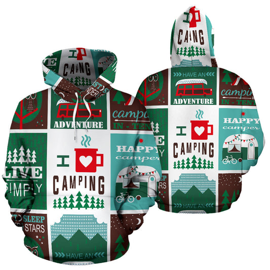 '- Full print camping Hoodie